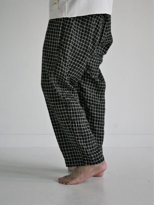 ANACHRONORM ROOM WIDE EASY PANTS / Black check