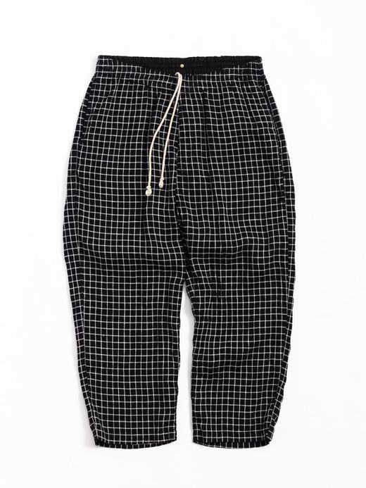 ANACHRONORM ROOM WIDE EASY PANTS / Black check