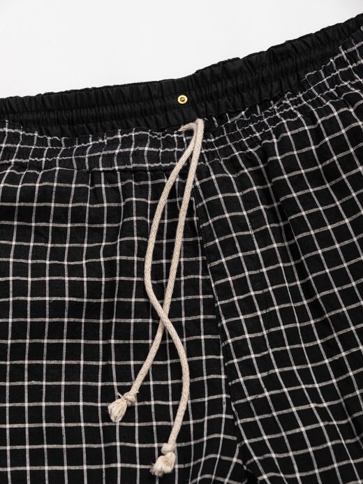 ANACHRONORM ROOM WIDE EASY PANTS / Black check