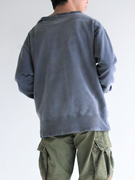 ANACHRONORM W PRINT CUT-OFF SWEAT PARKA / Navy