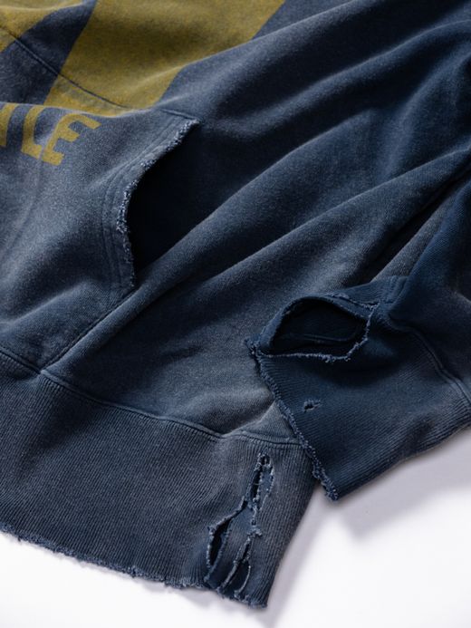 ANACHRONORM W PRINT CUT-OFF SWEAT PARKA / Navy