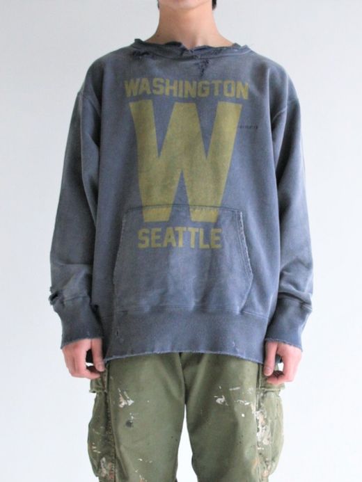 ANACHRONORM W PRINT CUT-OFF SWEAT PARKA / Navy