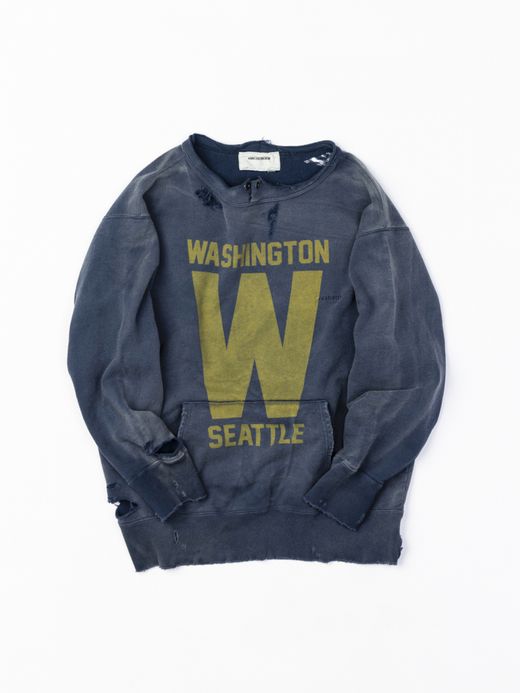 ANACHRONORM W PRINT CUT-OFF SWEAT PARKA / Navy