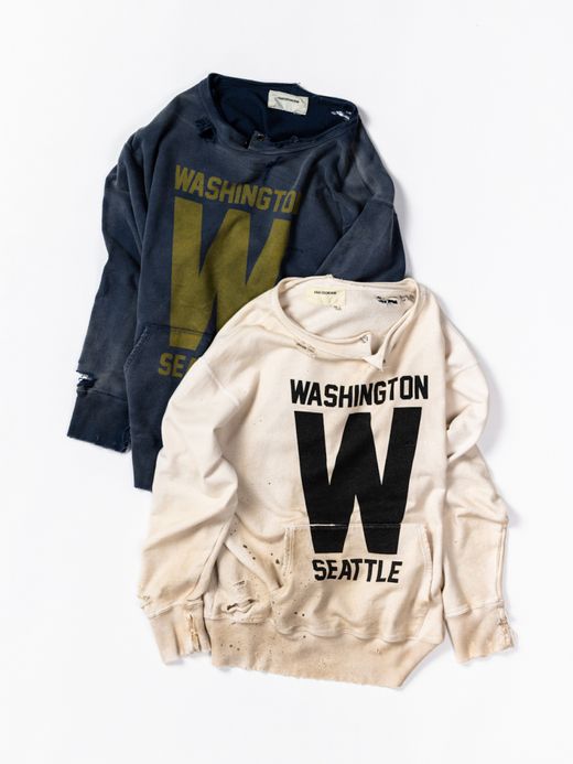 ANACHRONORM W PRINT CUT-OFF SWEAT PARKA / Navy