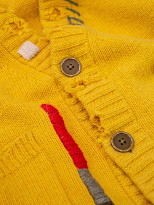 VOO FAT RIB CARDIGAN(DAMAGED/CUSTOMIZED) / Mustard