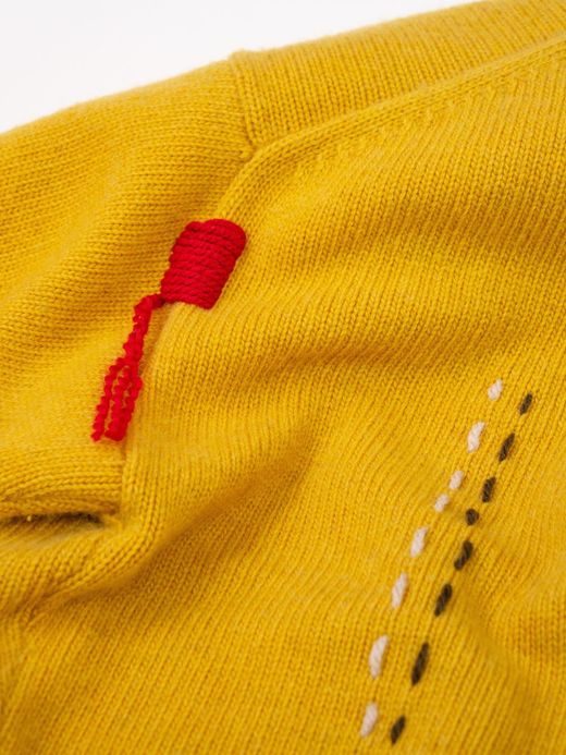 VOO FAT RIB CARDIGAN(DAMAGED/CUSTOMIZED) / Mustard