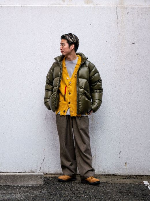 VOO FAT RIB CARDIGAN(DAMAGED/CUSTOMIZED) / Mustard