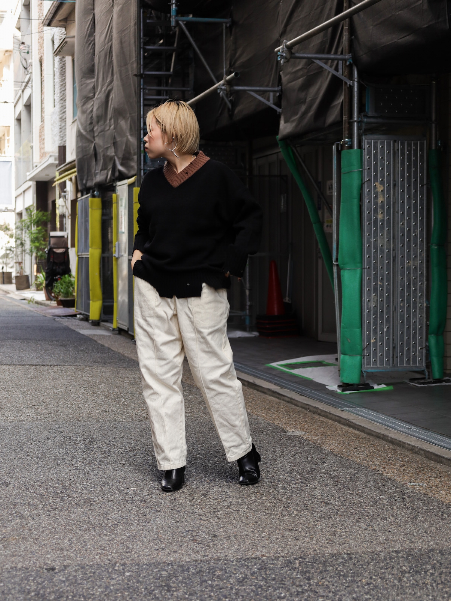 VOO ヴォー パンツ ロングボトム VU ヴウ wide silhouette pants [CHALK] ワイドシルエットパンツ