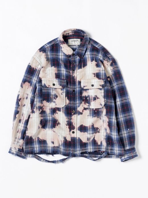 ANACHRONORM FLANNEL BLEACH CPO JACKET / Navy