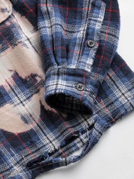 ANACHRONORM FLANNEL BLEACH CPO JACKET / Navy
