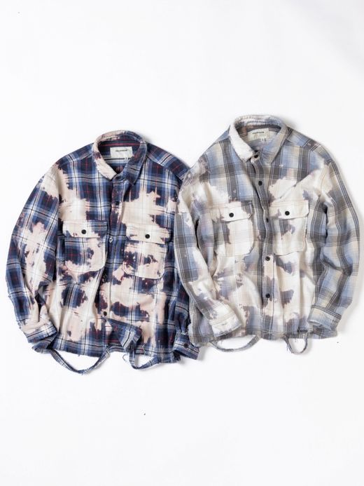 ANACHRONORM FLANNEL BLEACH CPO JACKET / Navy