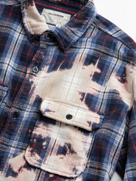 ANACHRONORM FLANNEL BLEACH CPO JACKET / Navy