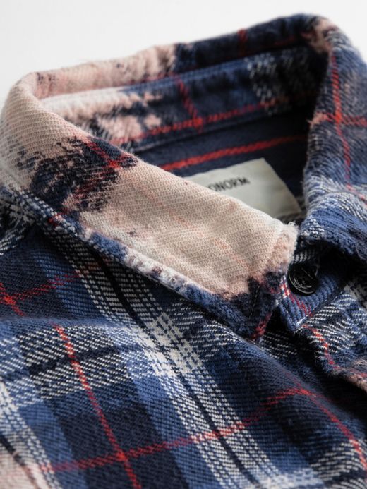 ANACHRONORM FLANNEL BLEACH CPO JACKET / Navy