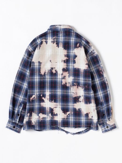 ANACHRONORM FLANNEL BLEACH CPO JACKET / Navy