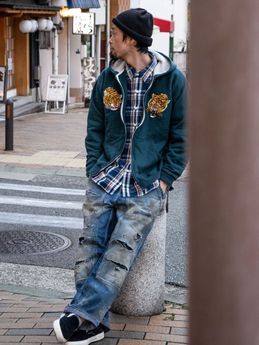 THE UNION TIGER FULL ZIP SWEAT HOODIE / Green