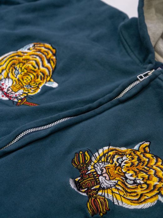 THE UNION TIGER FULL ZIP SWEAT HOODIE / Green