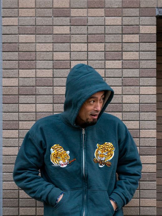 THE UNION TIGER FULL ZIP SWEAT HOODIE / Green