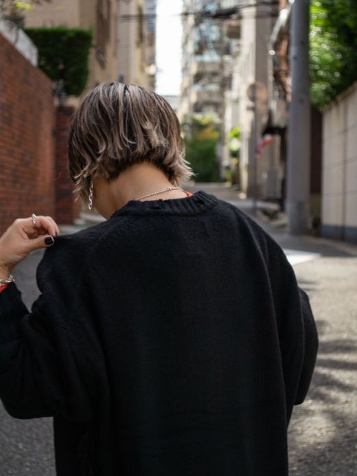 VOO FRINGE CREW DAMAGED / Black