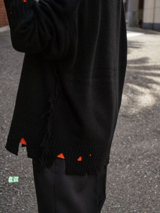 VOO FRINGE CREW DAMAGED / Black