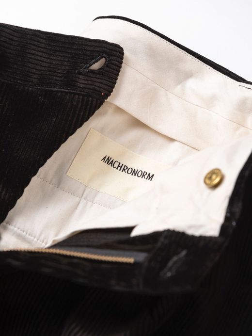 ANACHRONORM AN128 / CORDUROY TUCK WIDE TOROUSERS / Black