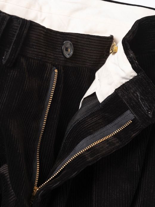 ANACHRONORM AN128 / CORDUROY TUCK WIDE TOROUSERS / Black
