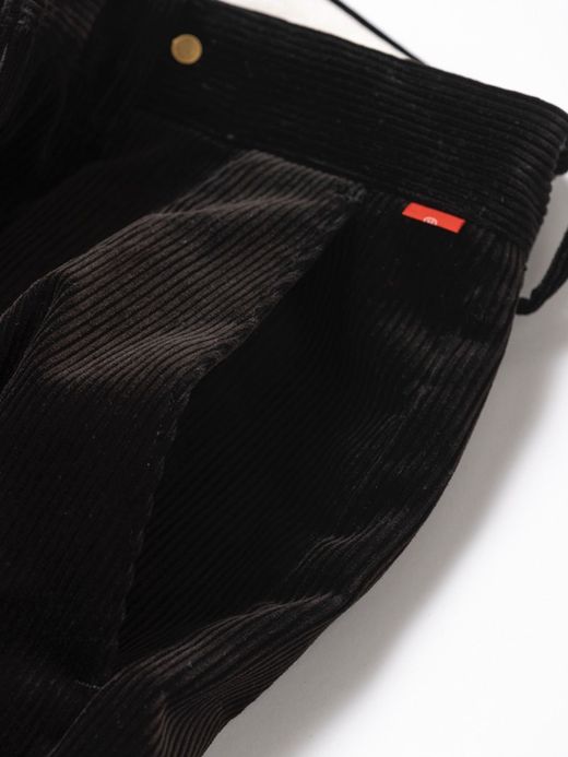 ANACHRONORM AN128 / CORDUROY TUCK WIDE TOROUSERS / Black