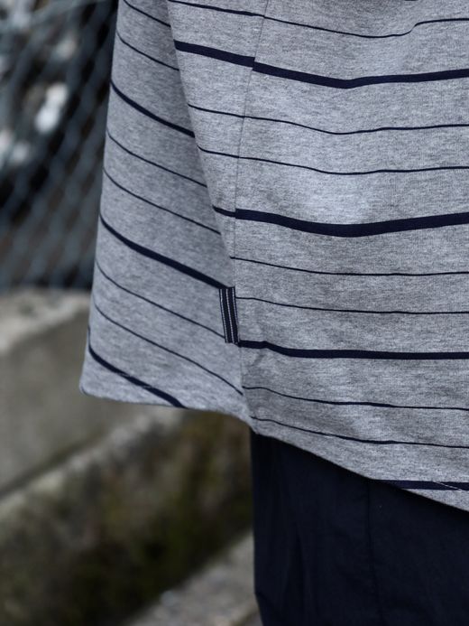 S.F.C SUPER BIG MIX SIDE STRIPES LS TEE / Grey-navy