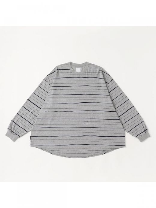S.F.C SUPER BIG MIX SIDE STRIPES LS TEE / Grey-navy