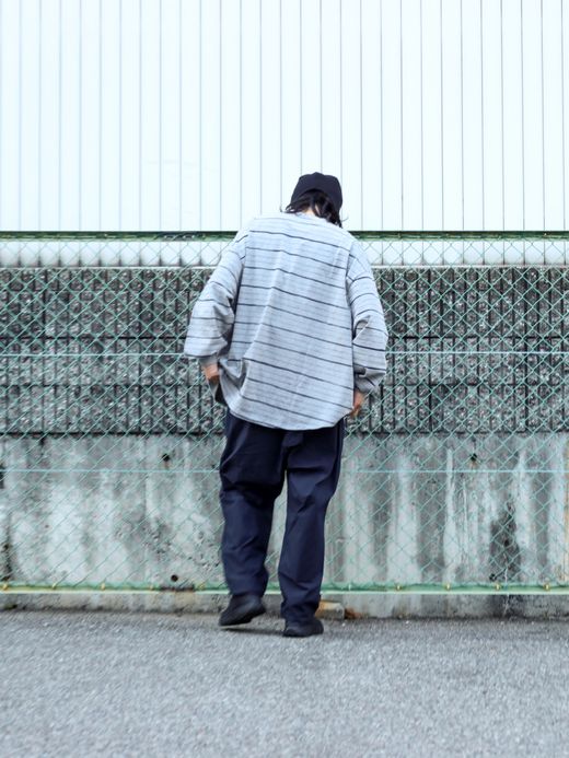 S.F.C SUPER BIG MIX SIDE STRIPES LS TEE / Grey-navy