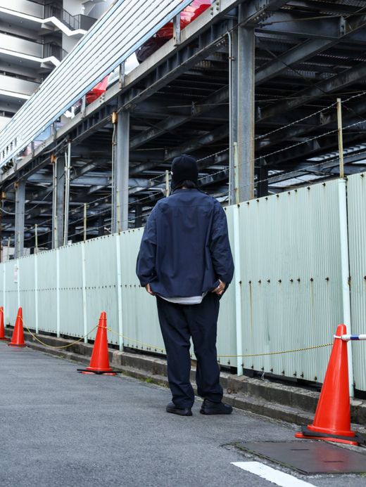 S.F.C SUPER BIG MIX SIDE STRIPES LS TEE / Grey-navy