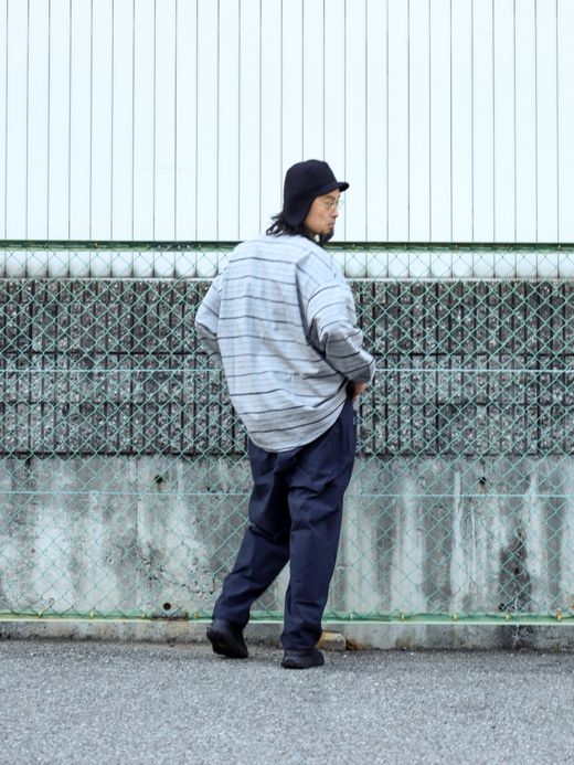 S.F.C SUPER BIG MIX SIDE STRIPES LS TEE / Grey-navy