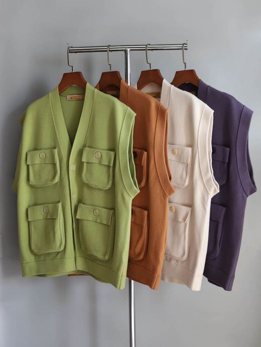 AMBERGLEAM FISHERMAN KNIT VEST / Vanilla