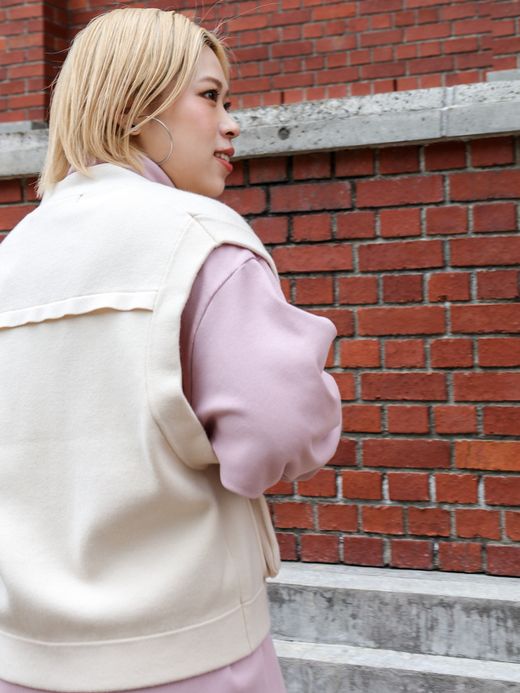 AMBERGLEAM FISHERMAN KNIT VEST / Vanilla