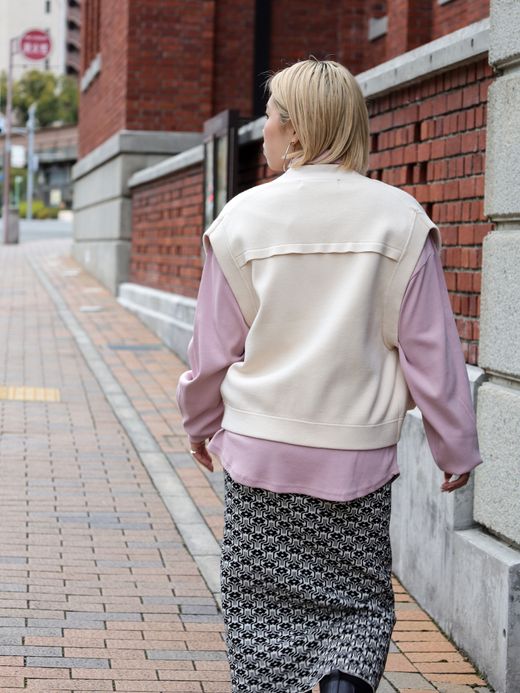 AMBERGLEAM FISHERMAN KNIT VEST / Vanilla