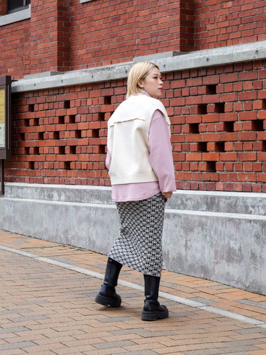 AMBERGLEAM FISHERMAN KNIT VEST / Vanilla