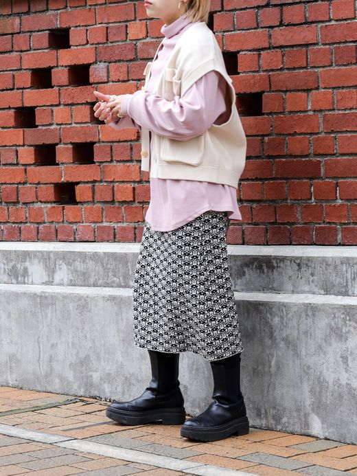 AMBERGLEAM FISHERMAN KNIT VEST / Vanilla