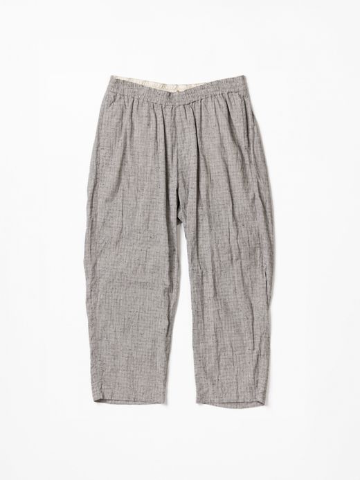 ANACHRONORM LINEN PLAID EASY PANTS / Gray