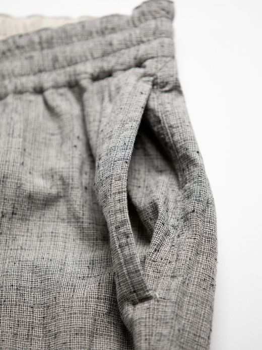 ANACHRONORM LINEN PLAID EASY PANTS / Gray