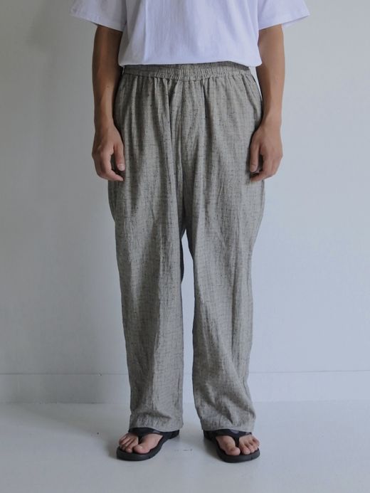 ANACHRONORM LINEN PLAID EASY PANTS / Gray