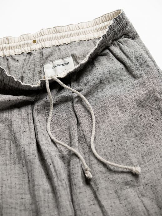 ANACHRONORM LINEN PLAID EASY PANTS / Gray