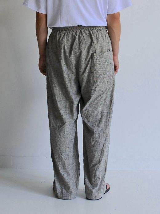 ANACHRONORM LINEN PLAID EASY PANTS / Gray