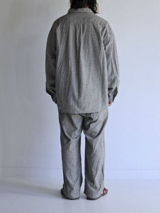ANACHRONORM LINEN PLAID EASY PANTS / Gray