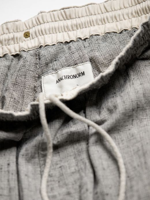 ANACHRONORM LINEN PLAID EASY PANTS / Gray
