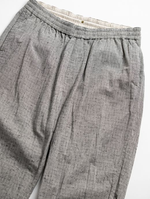 ANACHRONORM LINEN PLAID EASY PANTS / Gray