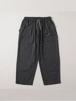 CASHMERE WOOL DOUBLE KNEE PANTS / Grey M