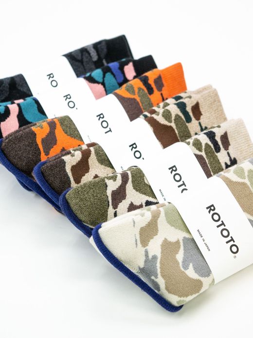ROTOTO PILE CAMO CREW SOCKS