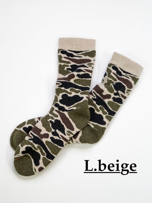 ROTOTO PILE CAMO CREW SOCKS