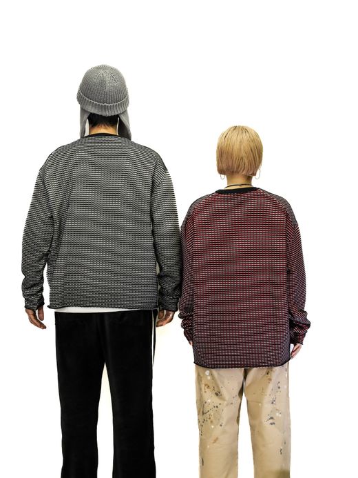 TENBOX CHAMELEON SWEATER / Red/black/white