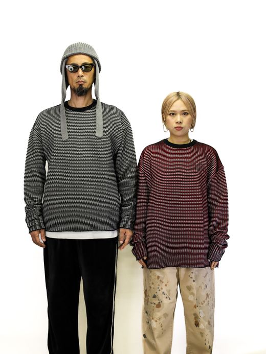 TENBOX CHAMELEON SWEATER / Red/black/white