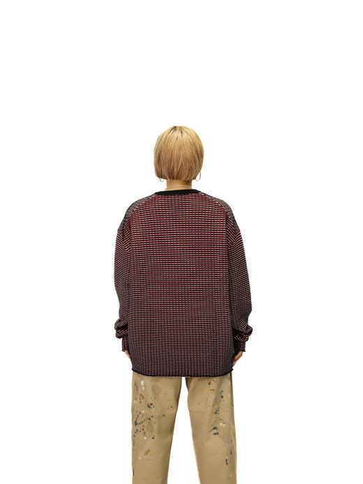 TENBOX CHAMELEON SWEATER / Red/black/white